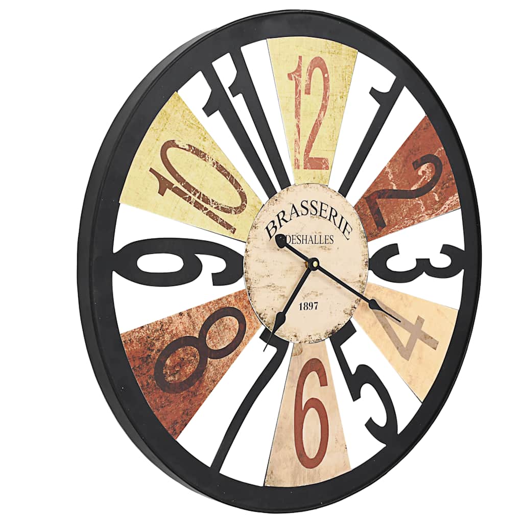 283863 vidaXL Wall Clock Metal 60 cm Multicolour - 60 x 60 cm