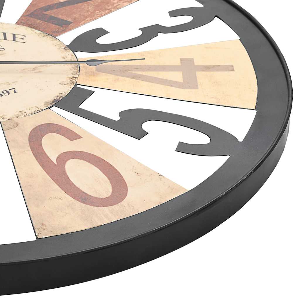 283863 vidaXL Wall Clock Metal 60 cm Multicolour - 60 x 60 cm