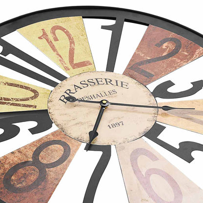 283863 vidaXL Wall Clock Metal 60 cm Multicolour - 60 x 60 cm