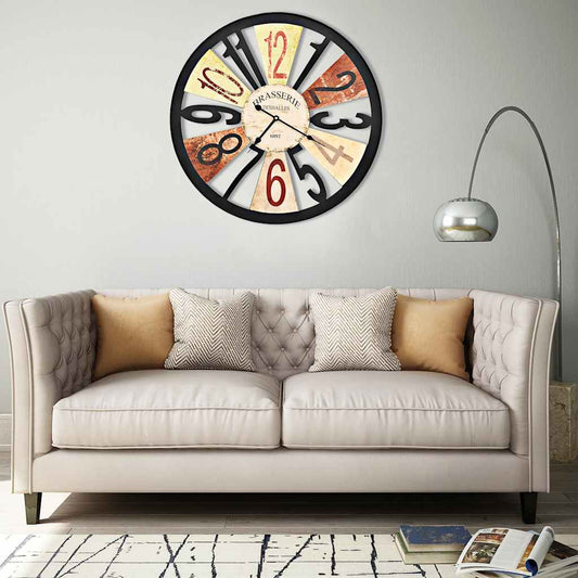 283863 vidaXL Wall Clock Metal 60 cm Multicolour - 60 x 60 cm