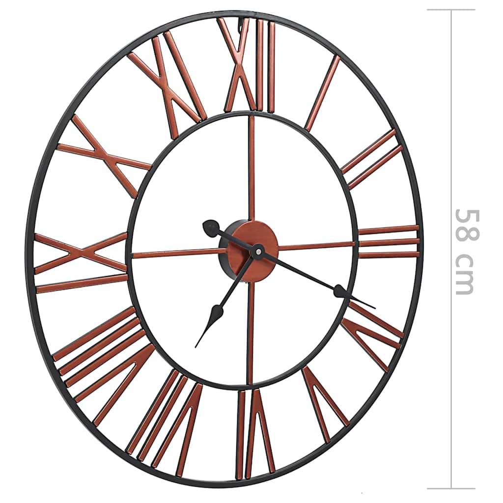 283864 vidaXL Wall Clock Metal 58 cm Red - 58 x 58 cm