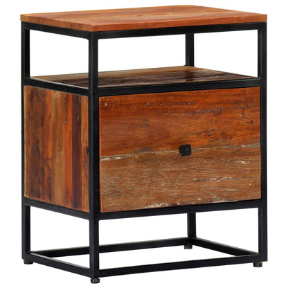 vidaXL Bedside Cabinet 40x30x50 cm Solid Reclaimed Wood and Steel - Brown
