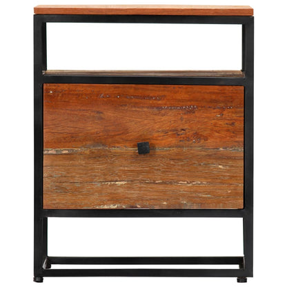 vidaXL Bedside Cabinet 40x30x50 cm Solid Reclaimed Wood and Steel - Brown