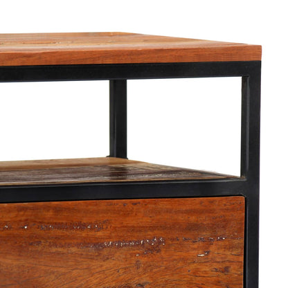 vidaXL Bedside Cabinet 40x30x50 cm Solid Reclaimed Wood and Steel - Brown