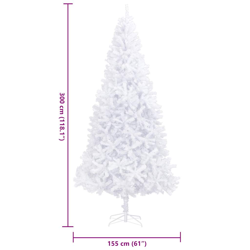 vidaXL Artificial Christmas Tree 300 cm White - 300 x 155 cm