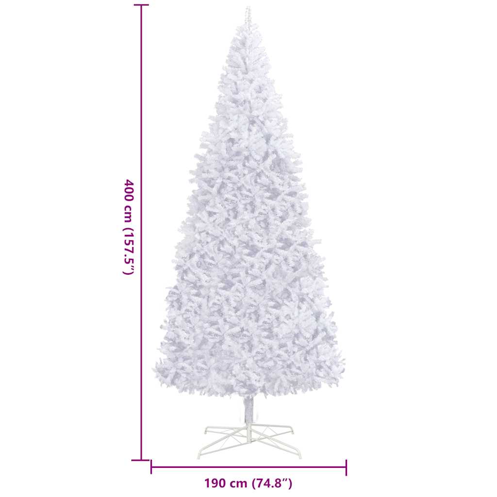 vidaXL Artificial Christmas Tree 400 cm White - 400 x 190 cm