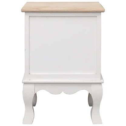 vidaXL Bedside Cabinet 35x30x50 cm Paulownia Wood - White