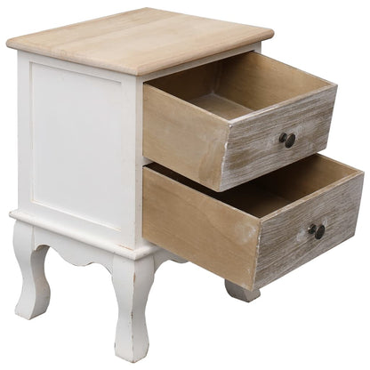 vidaXL Bedside Cabinet 35x30x50 cm Paulownia Wood - White