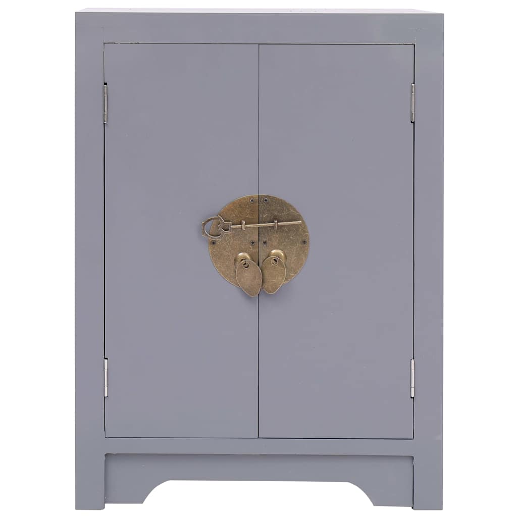 vidaXL Bedside Cabinet Grey 38x28x52 cm Paulownia Wood