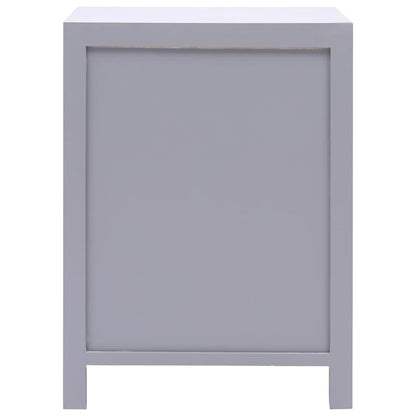 vidaXL Bedside Cabinet Grey 38x28x52 cm Paulownia Wood