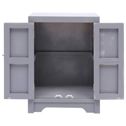 vidaXL Bedside Cabinet Grey 38x28x52 cm Paulownia Wood