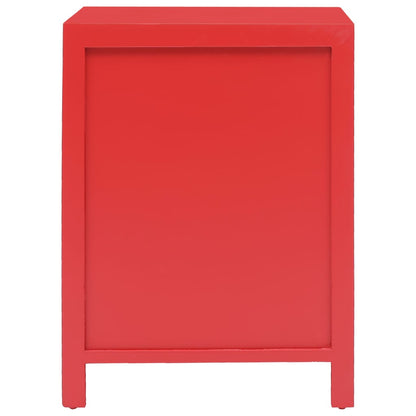vidaXL Bedside Cabinet Red 38x28x52 cm Paulownia Wood