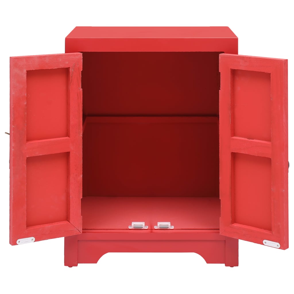 vidaXL Bedside Cabinet Red 38x28x52 cm Paulownia Wood