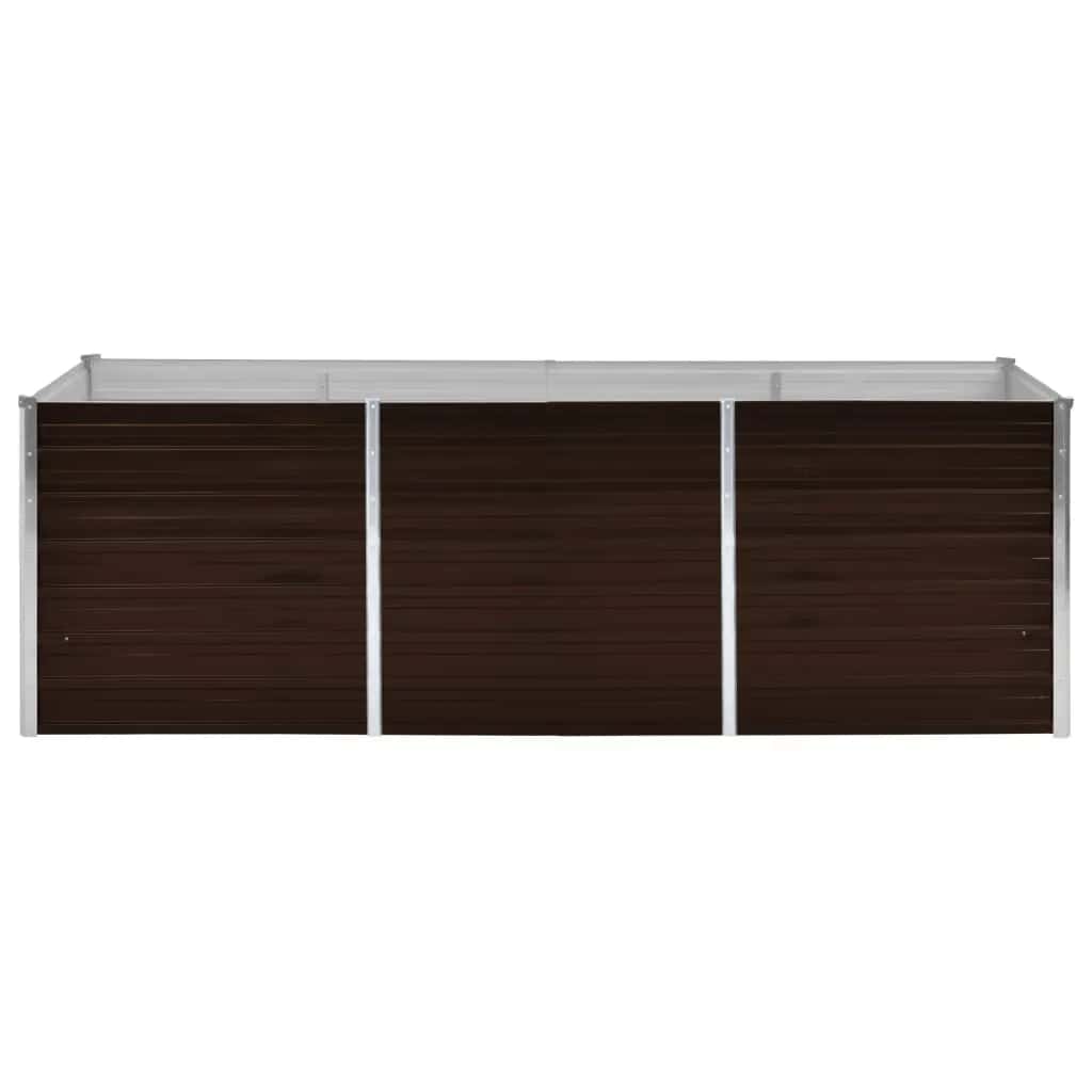 vidaXL Garden Raised Bed Brown 240x80x77 cm Galvanised Steel