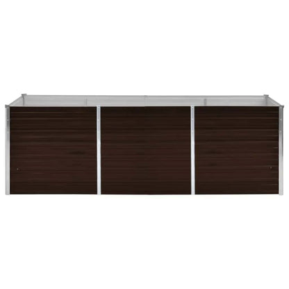 vidaXL Garden Raised Bed Brown 240x80x77 cm Galvanised Steel