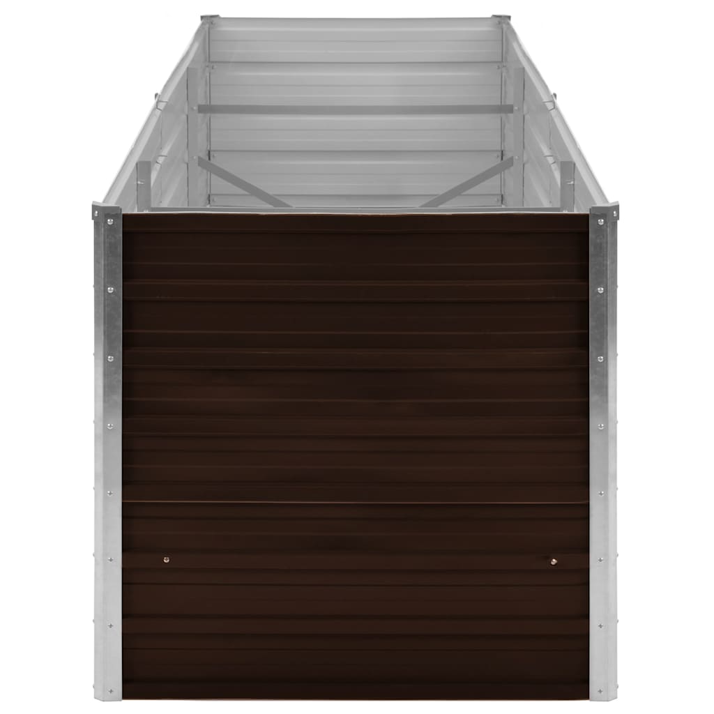 vidaXL Garden Raised Bed Brown 240x80x77 cm Galvanised Steel