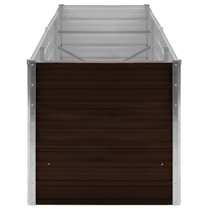 vidaXL Garden Raised Bed Brown 240x80x77 cm Galvanised Steel