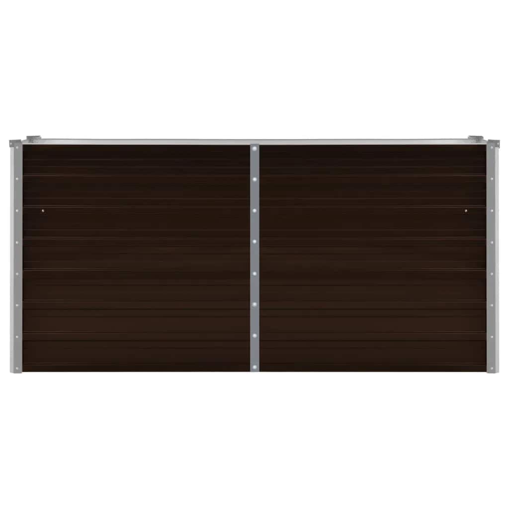 vidaXL Garden Raised Bed Brown 160x40x77 cm Galvanised Steel