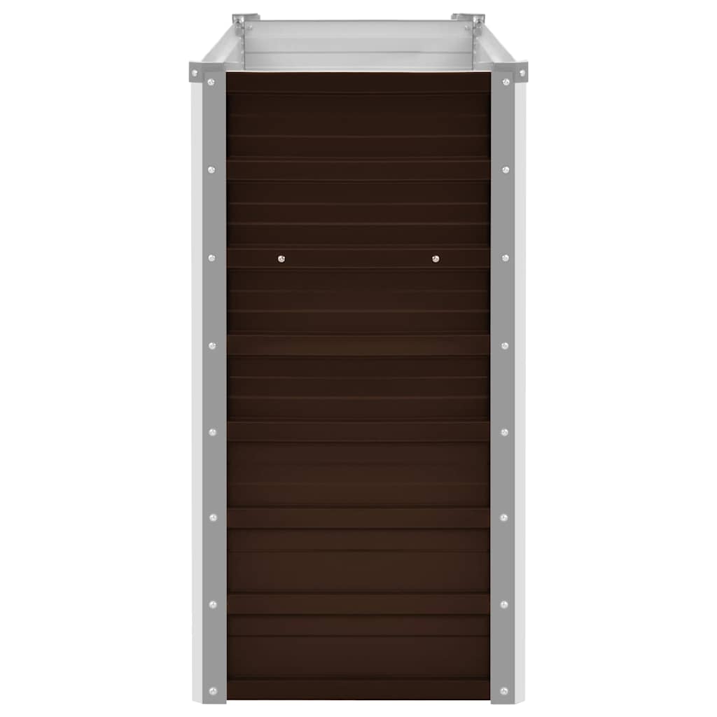 vidaXL Garden Raised Bed Brown 100x40x77 cm Galvanised Steel