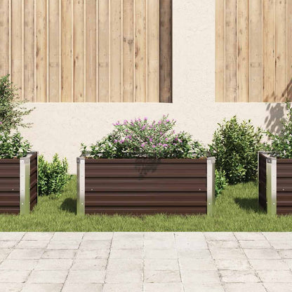 vidaXL Garden Raised Bed Brown 100x40x45 cm Galvanised Steel