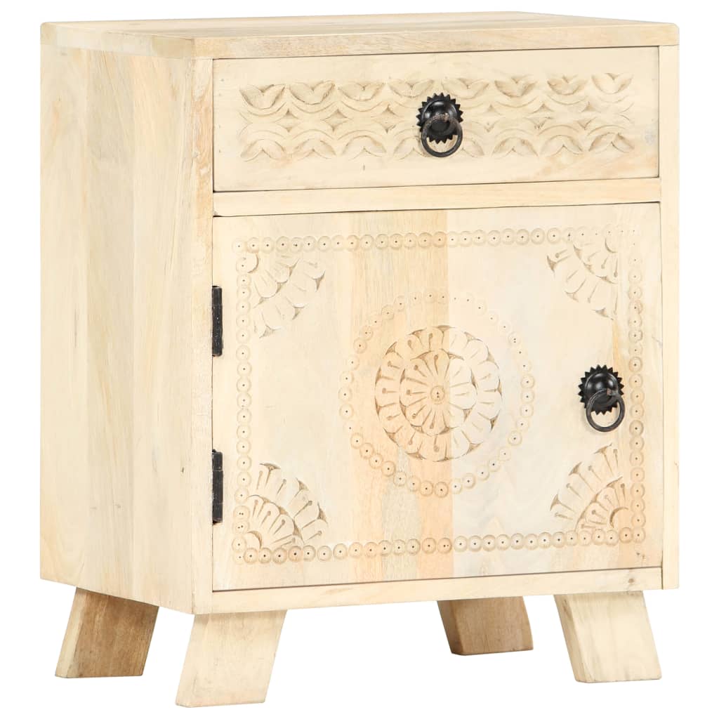 vidaXL Bedside Cabinet 40x30x50 cm Solid Mango Wood - Brown - 60328