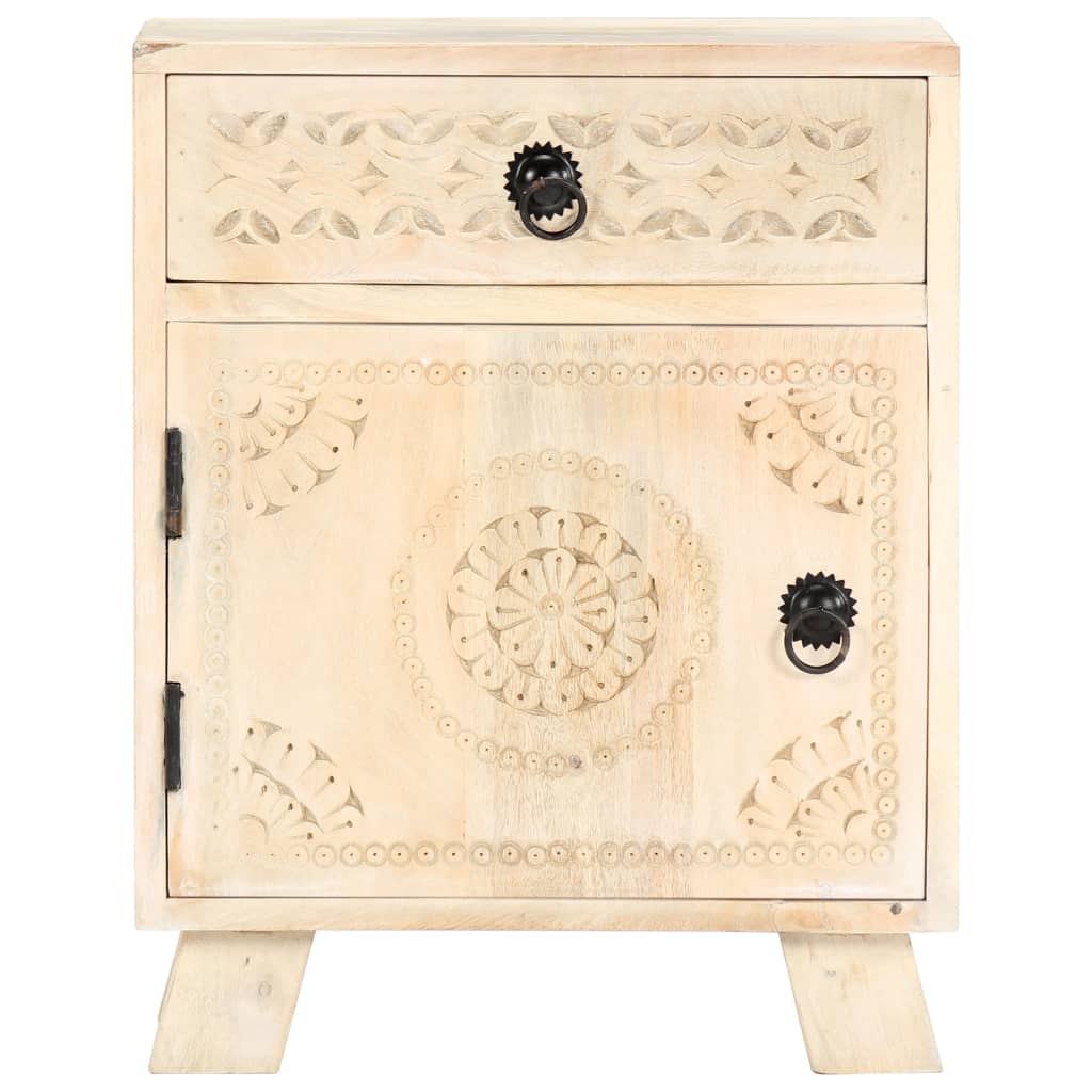 vidaXL Bedside Cabinet 40x30x50 cm Solid Mango Wood - Brown - 60328