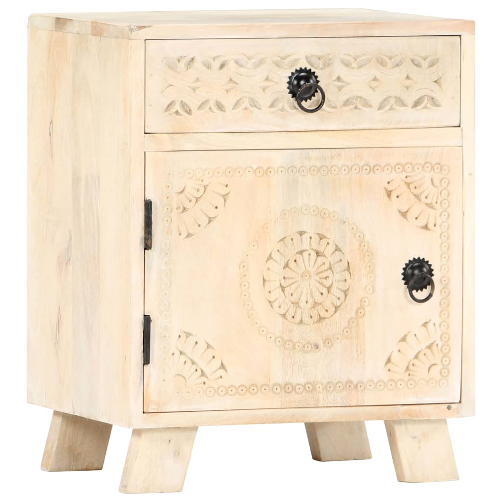 vidaXL Bedside Cabinet 40x30x50 cm Solid Mango Wood - Brown - 60328