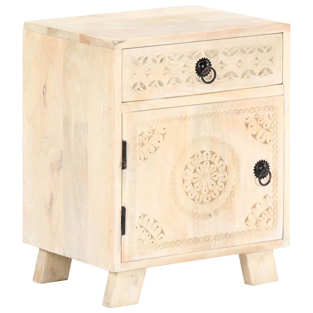 vidaXL Bedside Cabinet 40x30x50 cm Solid Mango Wood - Brown - 60328
