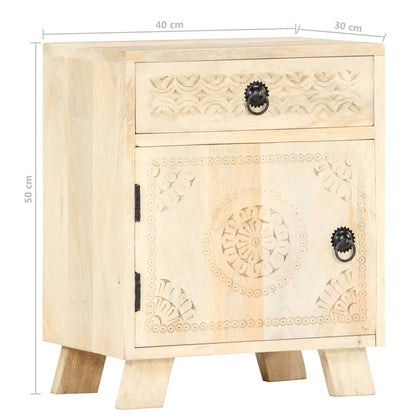 vidaXL Bedside Cabinet 40x30x50 cm Solid Mango Wood - Brown - 60328