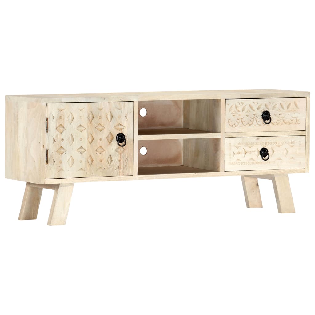 vidaXL TV Cabinet 110x30x44 cm Solid Mango Wood - Beige
