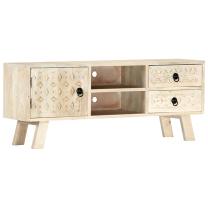vidaXL TV Cabinet 110x30x44 cm Solid Mango Wood - Beige