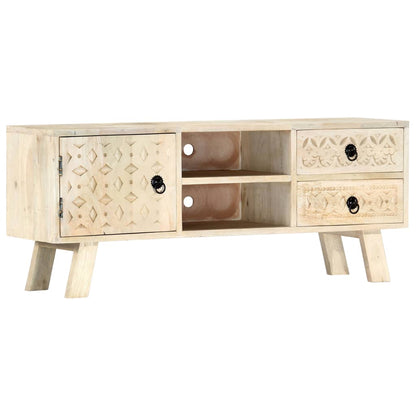vidaXL TV Cabinet 110x30x44 cm Solid Mango Wood - Beige