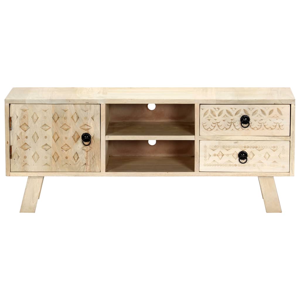vidaXL TV Cabinet 110x30x44 cm Solid Mango Wood - Beige