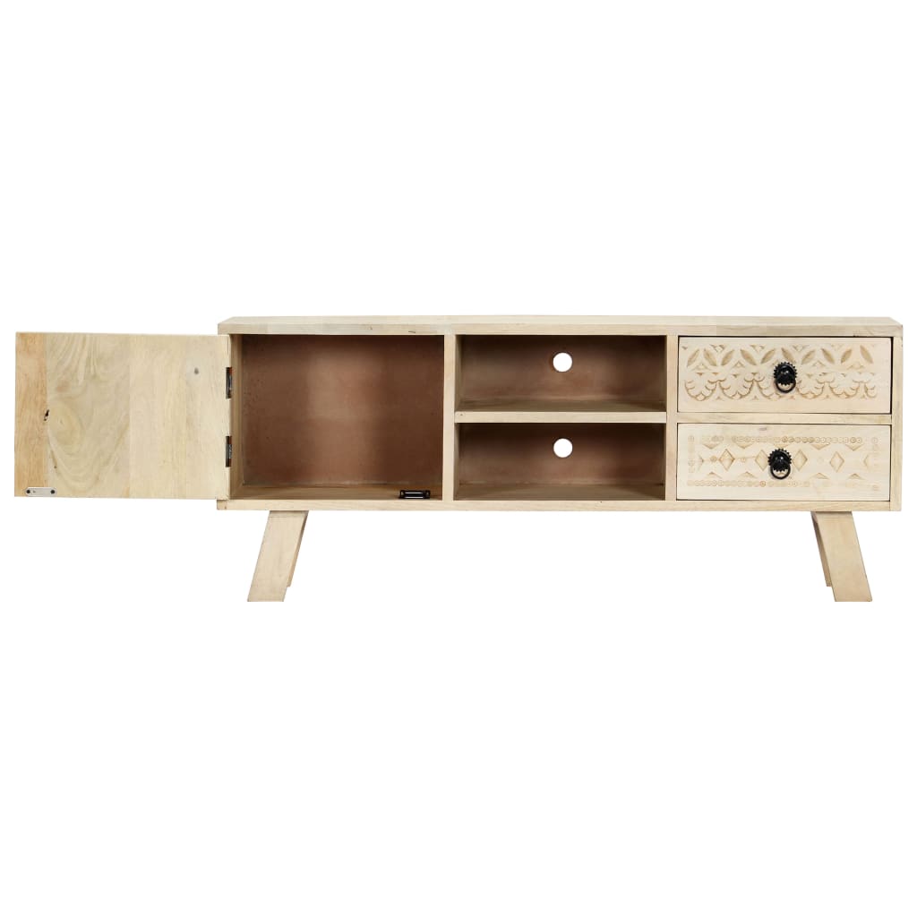 vidaXL TV Cabinet 110x30x44 cm Solid Mango Wood - Beige