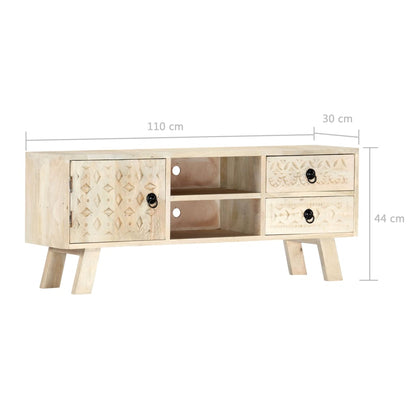 vidaXL TV Cabinet 110x30x44 cm Solid Mango Wood - Beige