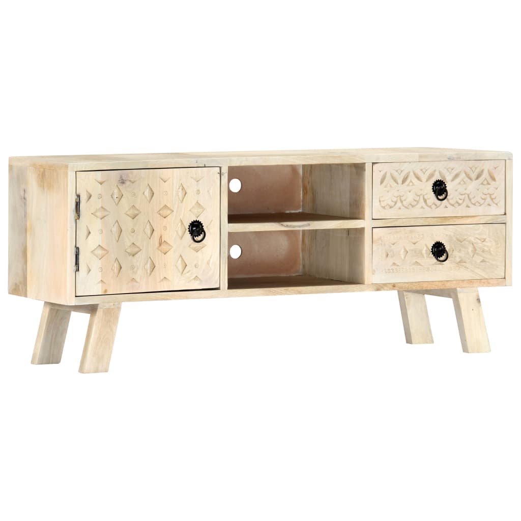 vidaXL TV Cabinet 110x30x44 cm Solid Mango Wood - Beige