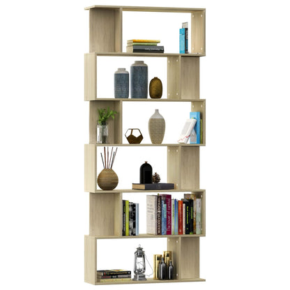 vidaXL Book Cabinet/Room Divider Sonoma Oak 80x24x192 cm Engineered Wood - Brown