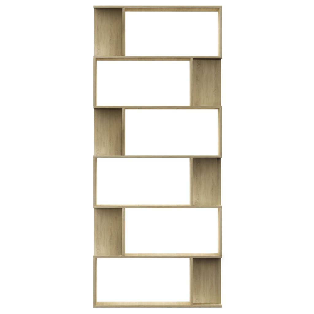 vidaXL Book Cabinet/Room Divider Sonoma Oak 80x24x192 cm Engineered Wood - Brown