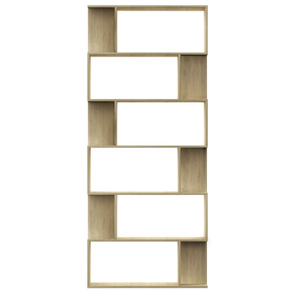 vidaXL Book Cabinet/Room Divider Sonoma Oak 80x24x192 cm Engineered Wood - Brown
