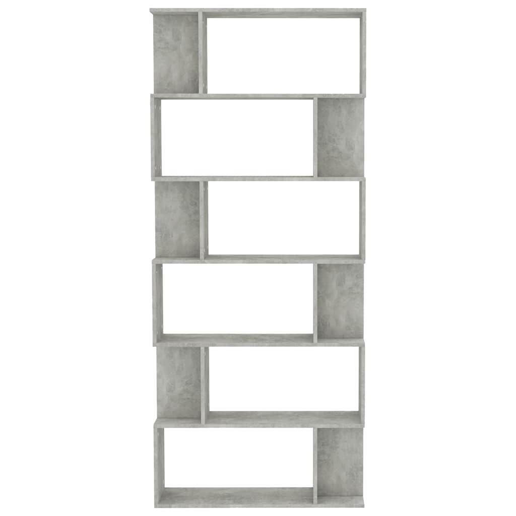 vidaXL Book Cabinet/Room Divider Concrete Grey 80x24x192 cm Engineered Wood