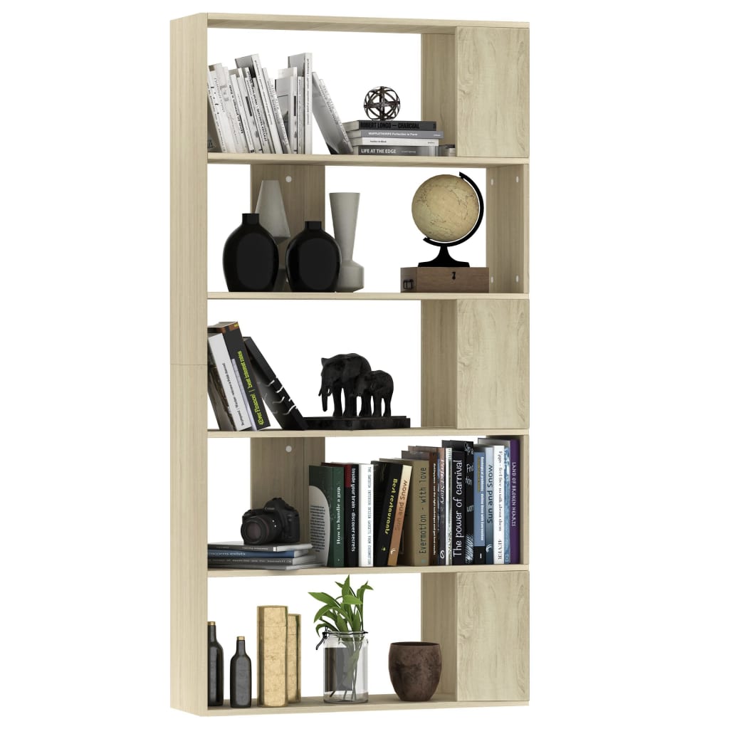 vidaXL Book Cabinet/Room Divider Sonoma Oak 80x24x159 cm Engineered Wood - Brown