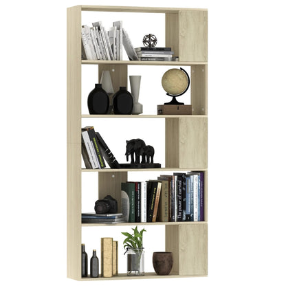 vidaXL Book Cabinet/Room Divider Sonoma Oak 80x24x159 cm Engineered Wood - Brown