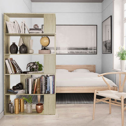 vidaXL Book Cabinet/Room Divider Sonoma Oak 80x24x159 cm Engineered Wood - Brown