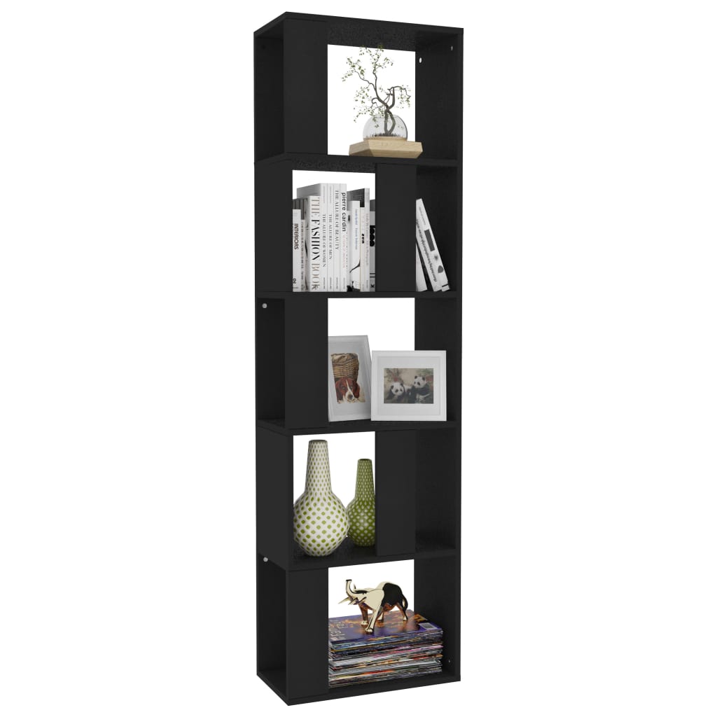 vidaXL Book Cabinet/Room Divider Black 45x24x159 cm Engineered Wood