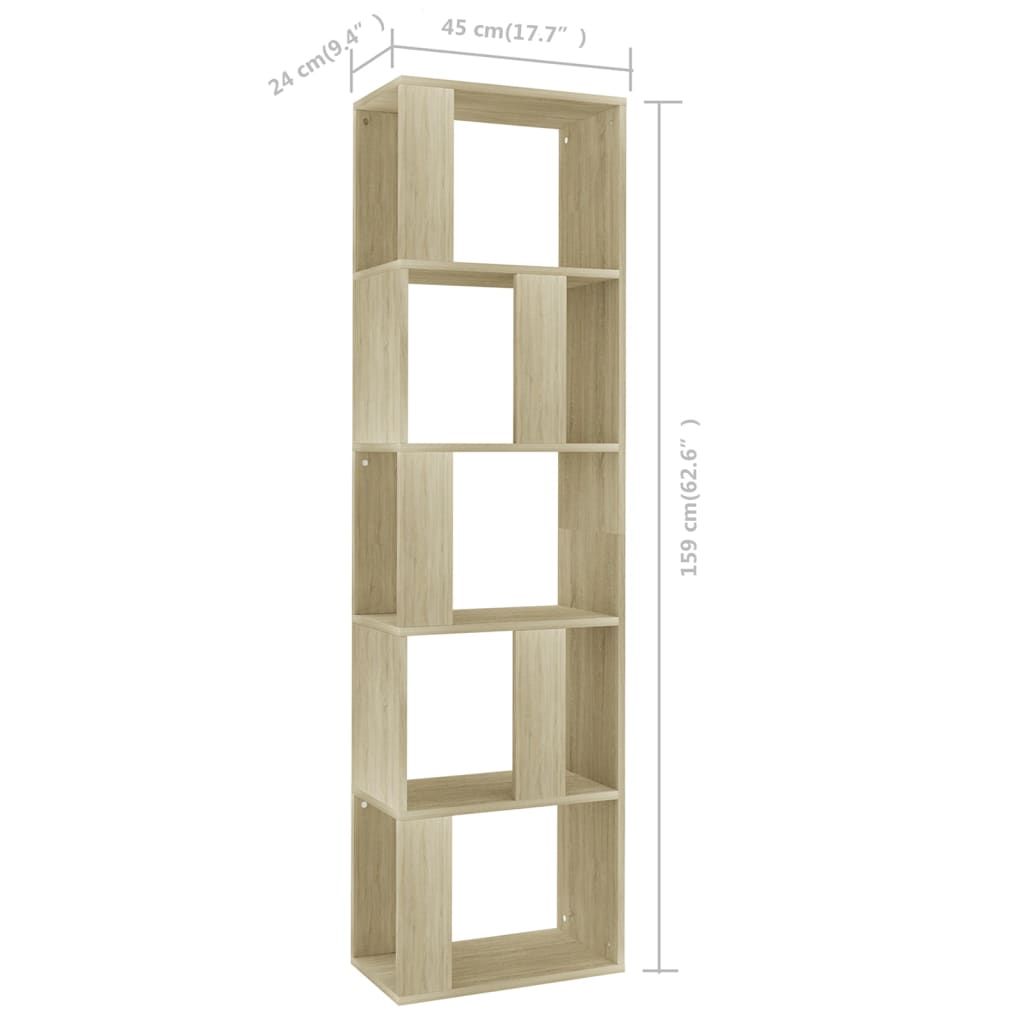 vidaXL Book Cabinet/Room Divider Sonoma Oak 45x24x159 cm Engineered Wood - Brown