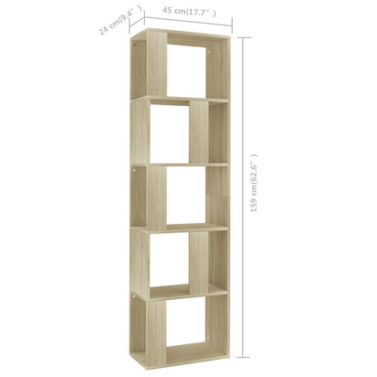 vidaXL Book Cabinet/Room Divider Sonoma Oak 45x24x159 cm Engineered Wood - Brown