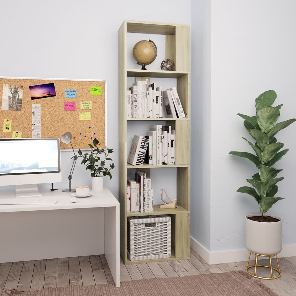 vidaXL Book Cabinet/Room Divider Sonoma Oak 45x24x159 cm Engineered Wood - Brown