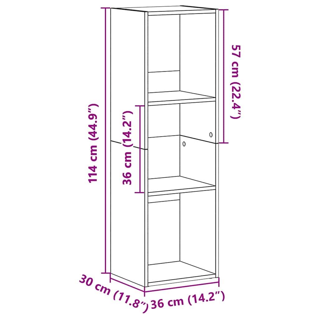 vidaXL Book Cabinet/TV Cabinet White 36x30x114 cm Engineered Wood