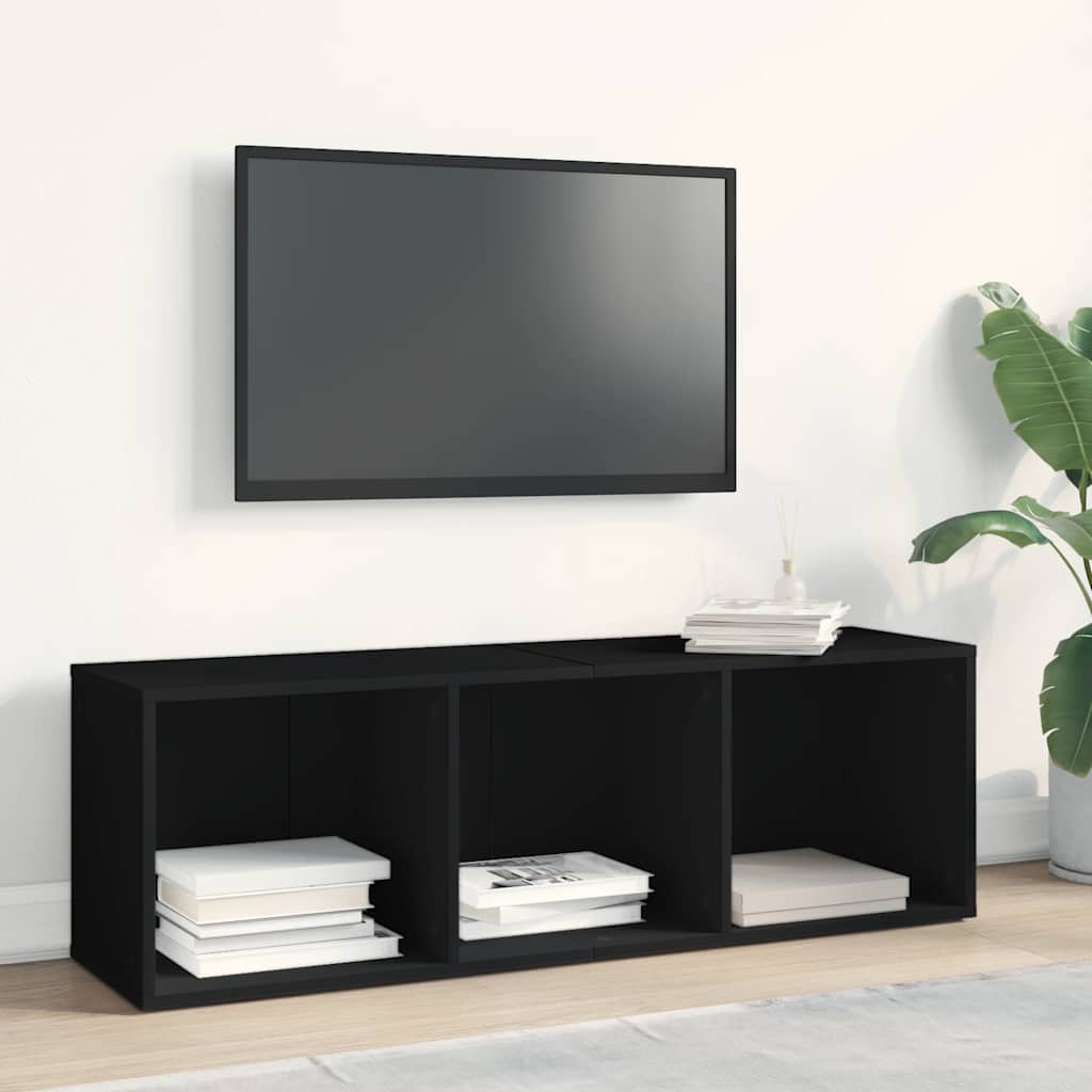 vidaXL Book Cabinet/TV Cabinet Black 36x30x114 cm Engineered Wood
