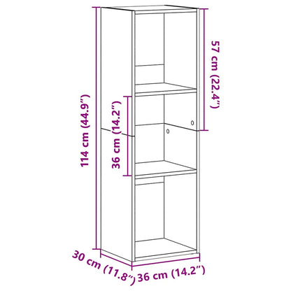vidaXL Book Cabinet/TV Cabinet Black 36x30x114 cm Engineered Wood